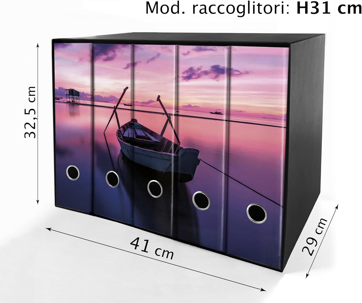 Set 5 raccoglitori ad anelli - BARCA ALBA (H31 cm con 2 anelli)