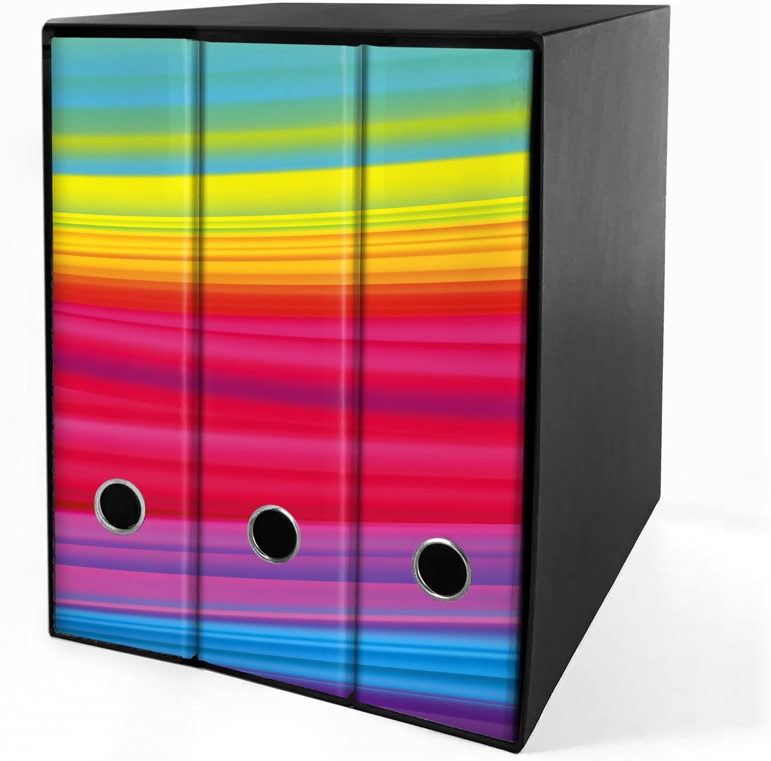Set da 3 raccoglitori ad anelli ARCOBALENO - Faldoni SHAREPRINTING (H31 con 2 anelli)