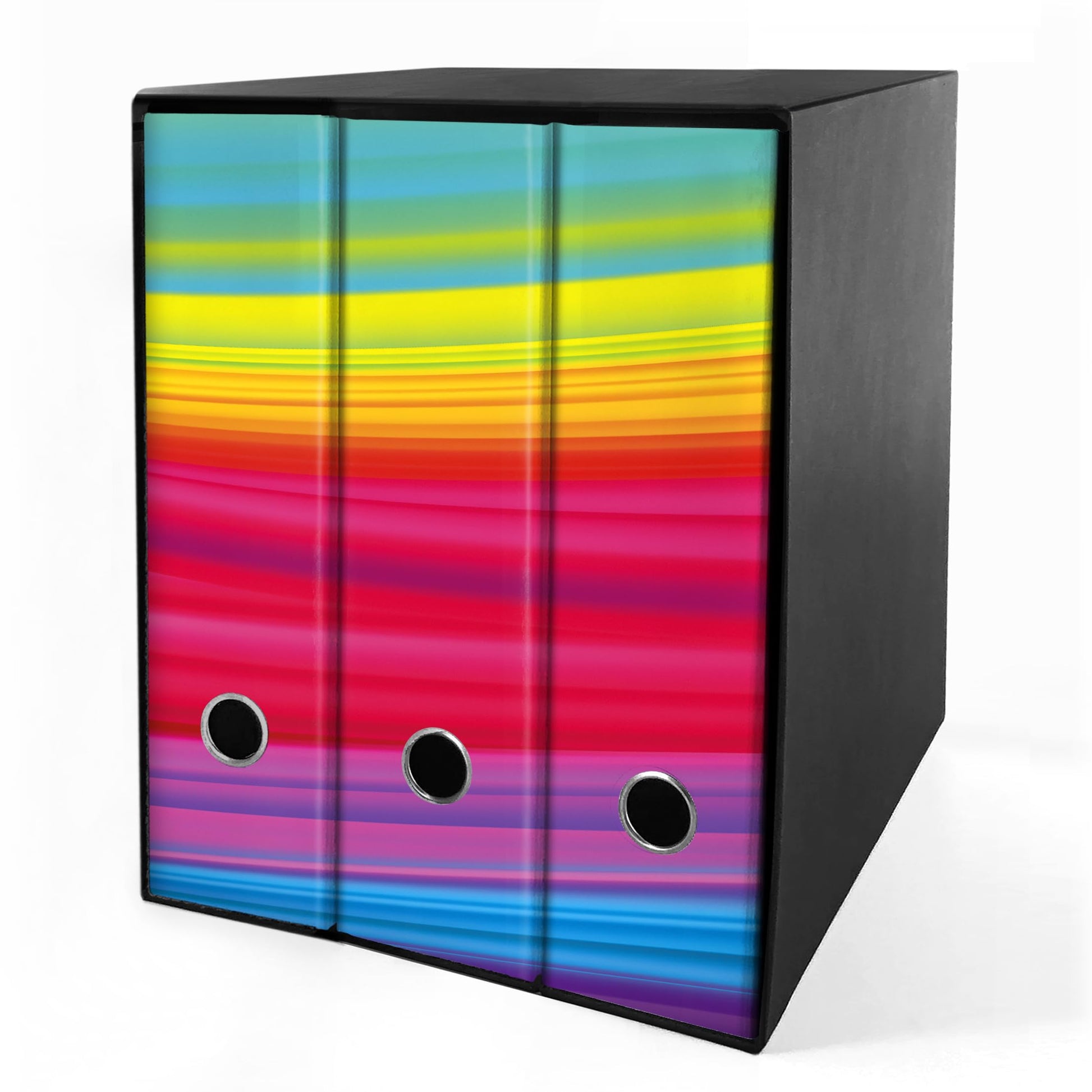 Set da 3 raccoglitori ad anelli ARCOBALENO - Faldoni SHAREPRINTING (H31 con 2 anelli)