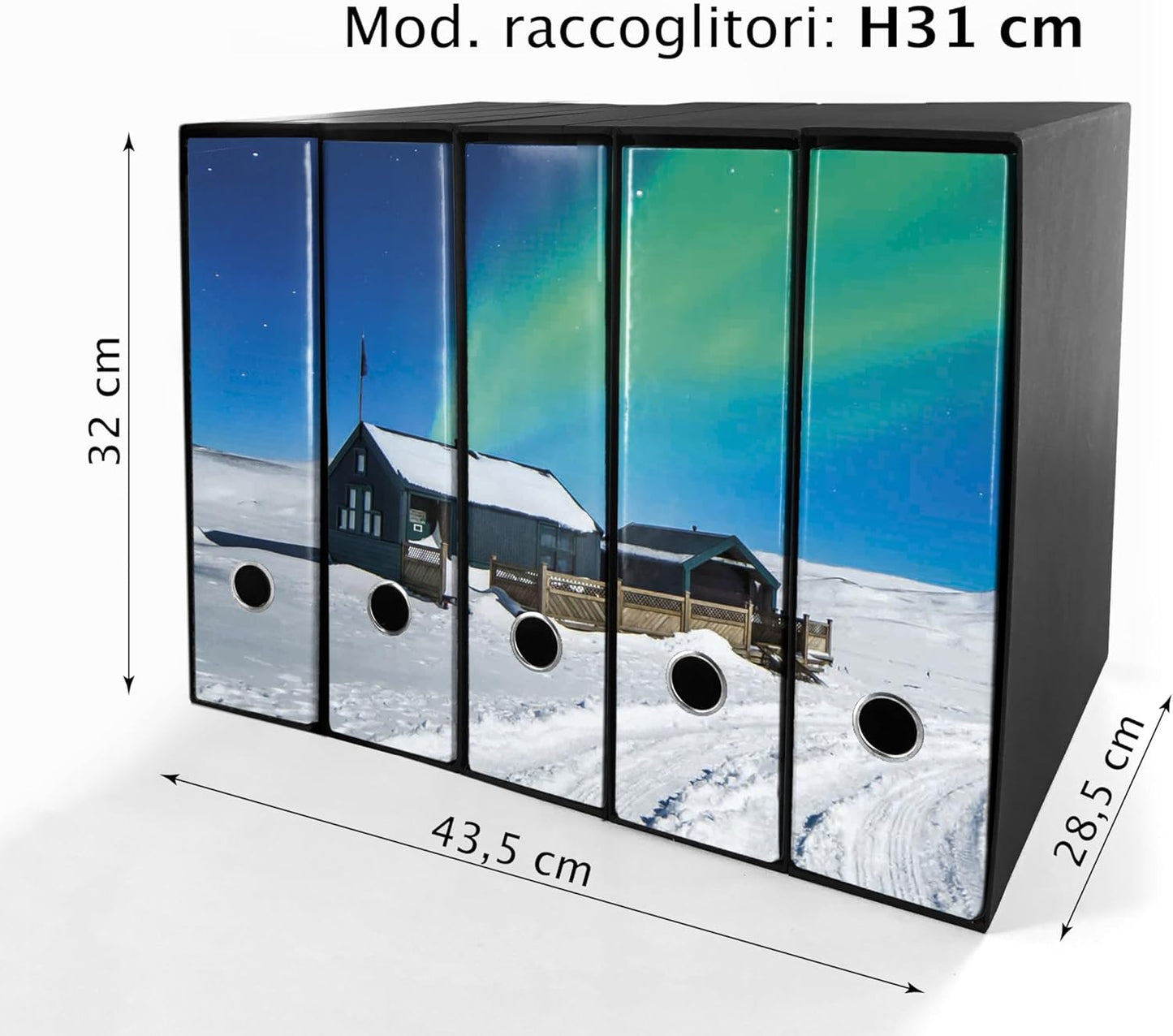 Set 5 raccoglitori ad anelli - AURORA (H31 cm con 2 anelli)