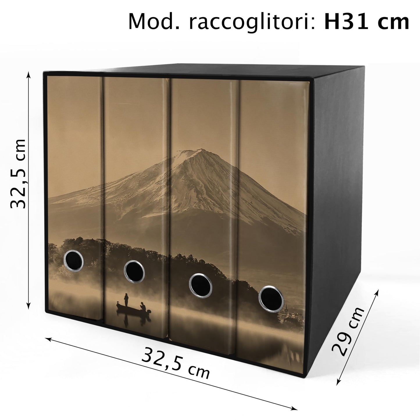 Raccoglitori ad anelli Avana MONTE FUJI- Set da 4 raccoglitori - SHAREPRINTING Faldoni