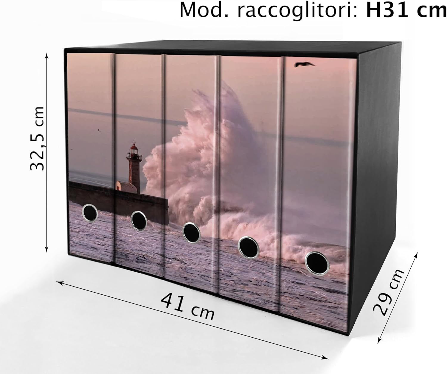 Set da 5 raccoglitori ad anelli - FARO con ONDA (H31 cm con 2 anelli)