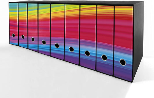 Set da 9 raccoglitori ad anelli ARCOBALENO - Faldoni SHAREPRINTING (H31 con 2 anelli)