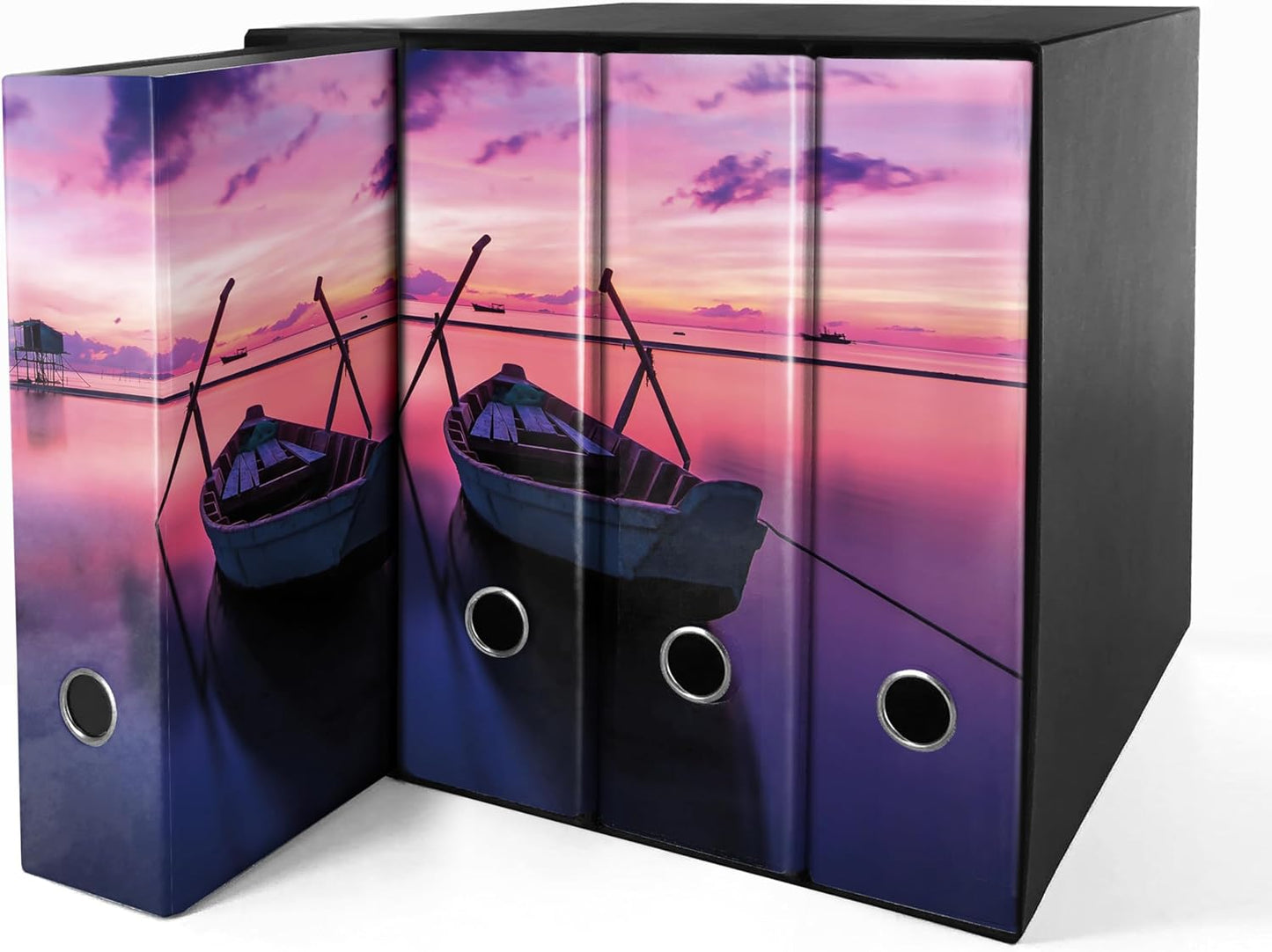 Set da 4 raccoglitori ad anelli - BARCA ALBA (H31 cm con 2 anelli)
