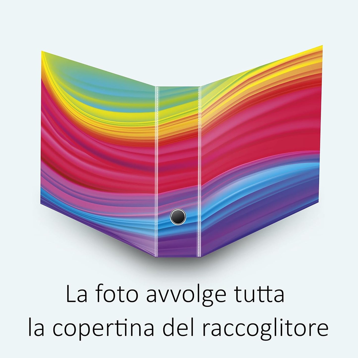 Set da 3 raccoglitori ad anelli ARCOBALENO - Faldoni SHAREPRINTING (H31 con 2 anelli)