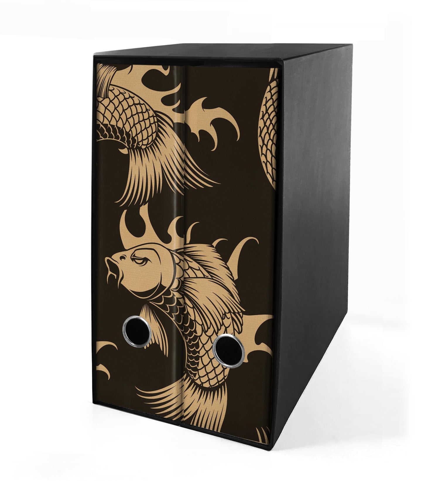 Set da 2 raccoglitori ad anelli dorso 8 cm Avana con box - modello completo di divisori - shareprinting Faldoni (Damasco (H31 a 4 anelli))