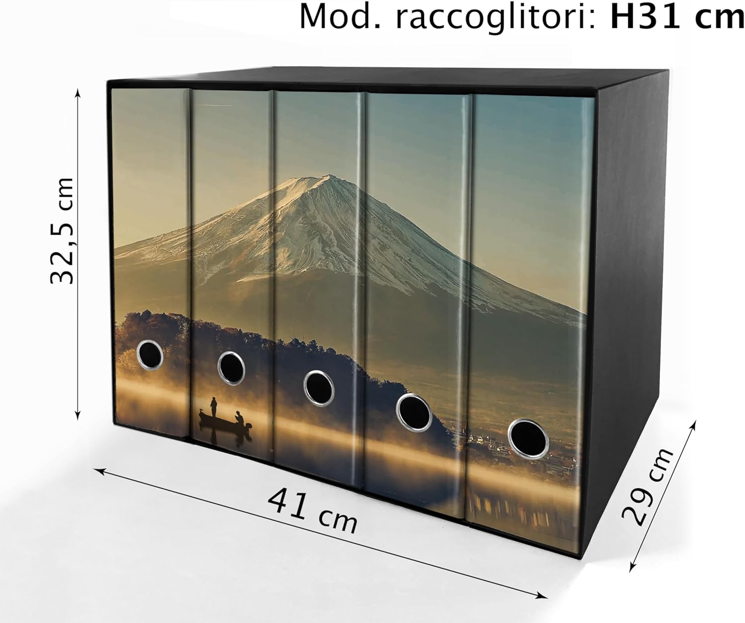 Set da 5 raccoglitori ad anelli - MONTE FUJI (H31 cm con 2 anelli)
