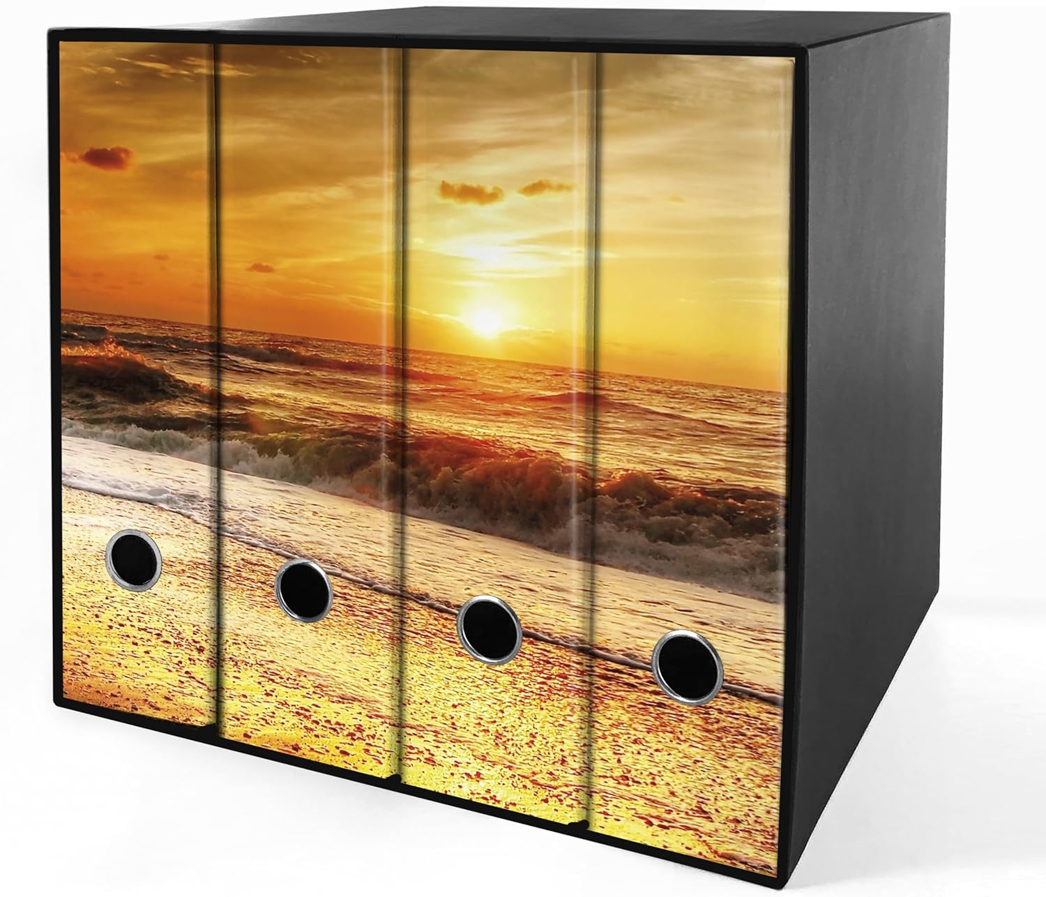 Set da 4 raccoglitori ad anelli - SPIAGGIA TRAMONTO (H31 cm con 2 anelli)