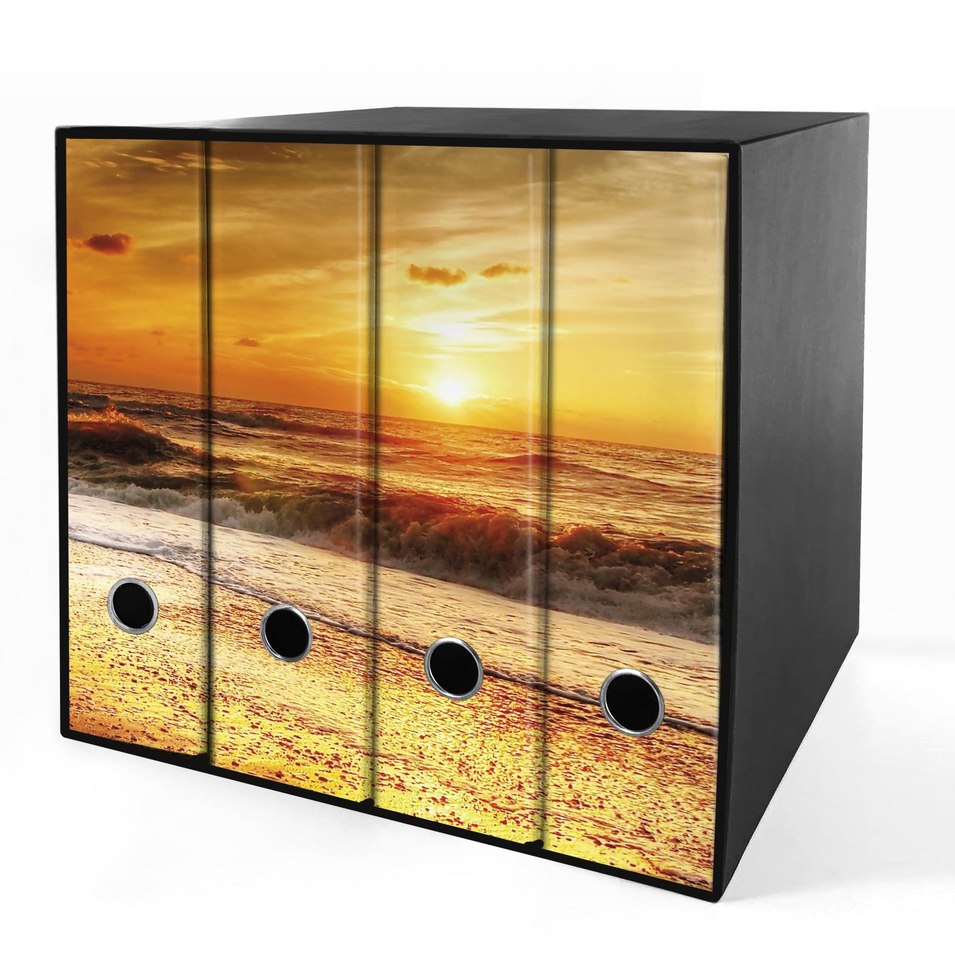 Set da 4 raccoglitori ad anelli - SPIAGGIA TRAMONTO (H31 cm con 2 anelli)