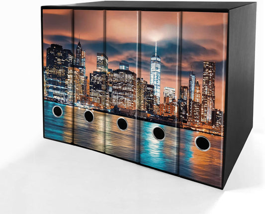 Set da 5 raccoglitori ad anelli - NEW YORK (H31 cm con 2 anelli)