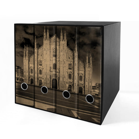 Raccoglitori ad anelli Avana DUOMO DI MILANO - Set da 4 raccoglitori - SHAREPRINTING Faldoni