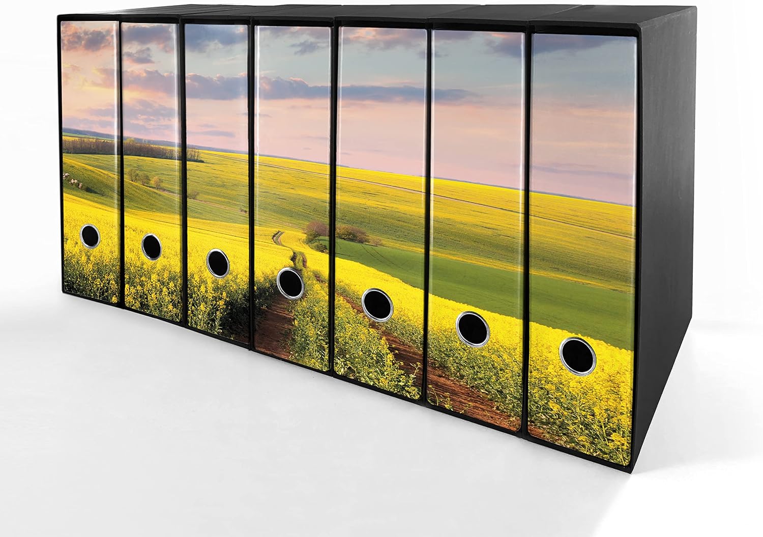 Set da 7 raccoglitori ad anelli CAMPO FIORITO - Faldoni SHAREPRINTING (H31 con 2 anelli)