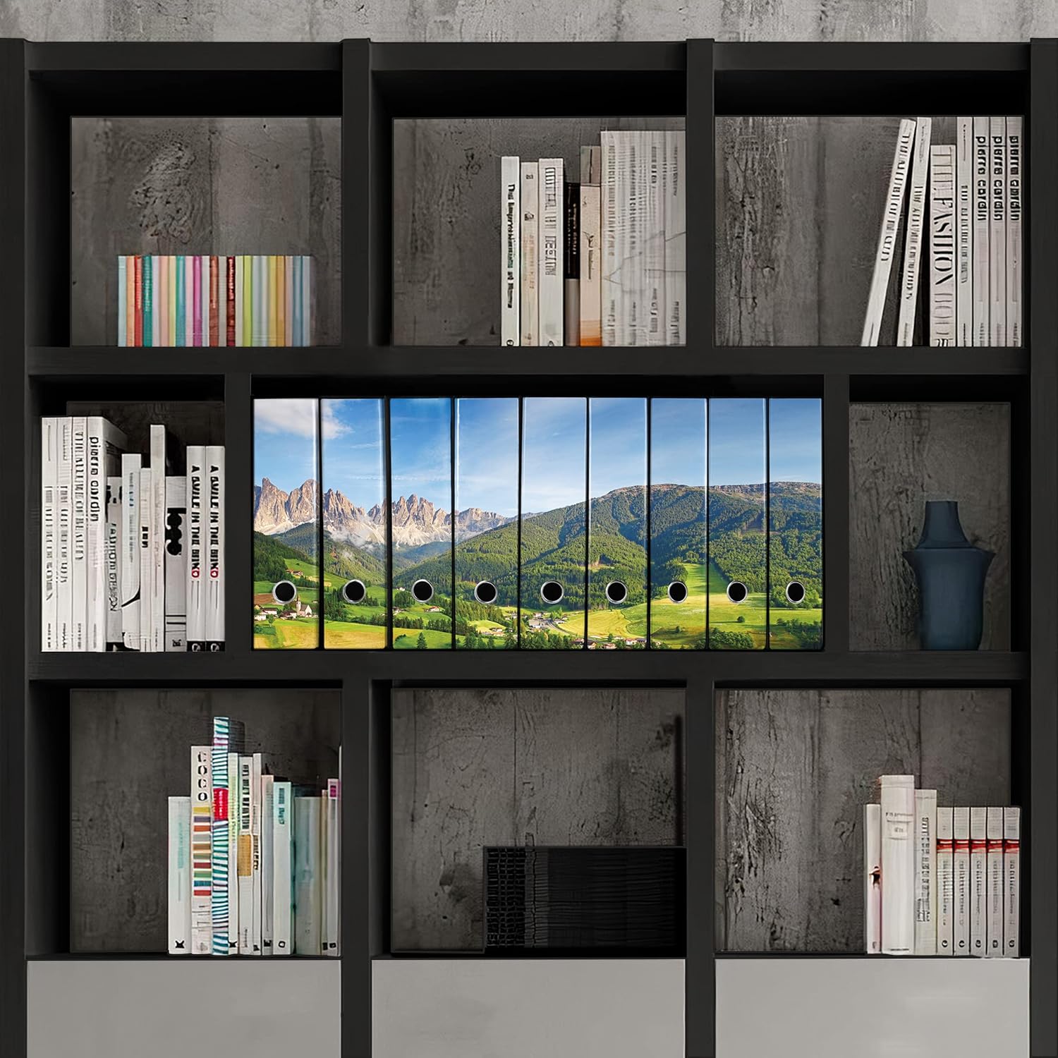 Set da 9 raccoglitori ad anelli SCENARIO ALPINO - Faldoni SHAREPRINTING (H31 con 2 anelli)