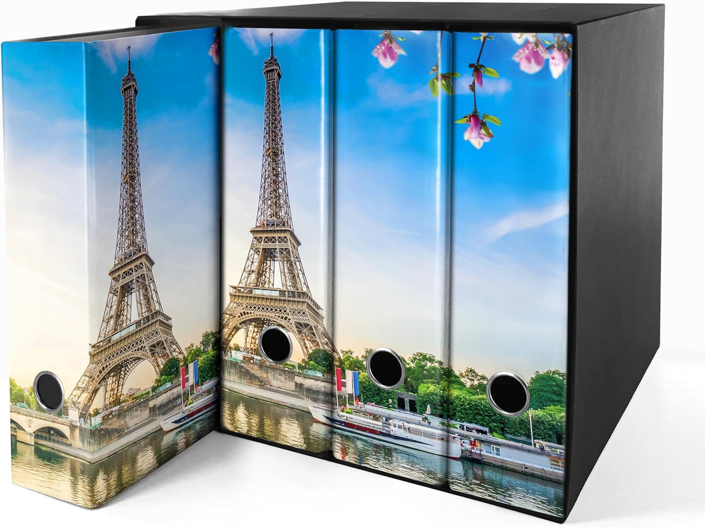Set da 4 raccoglitori ad anelli PARIGI - Faldoni SHAREPRINTING (H31 con 2 anelli)