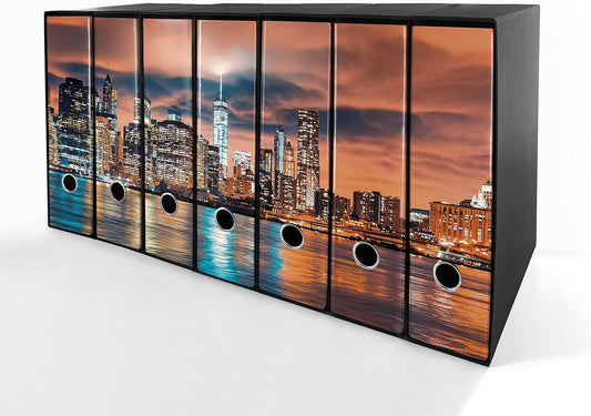 Set da 7 raccoglitori ad anelli NEW YORK - Faldoni SHAREPRINTING (H31 con 2 anelli)