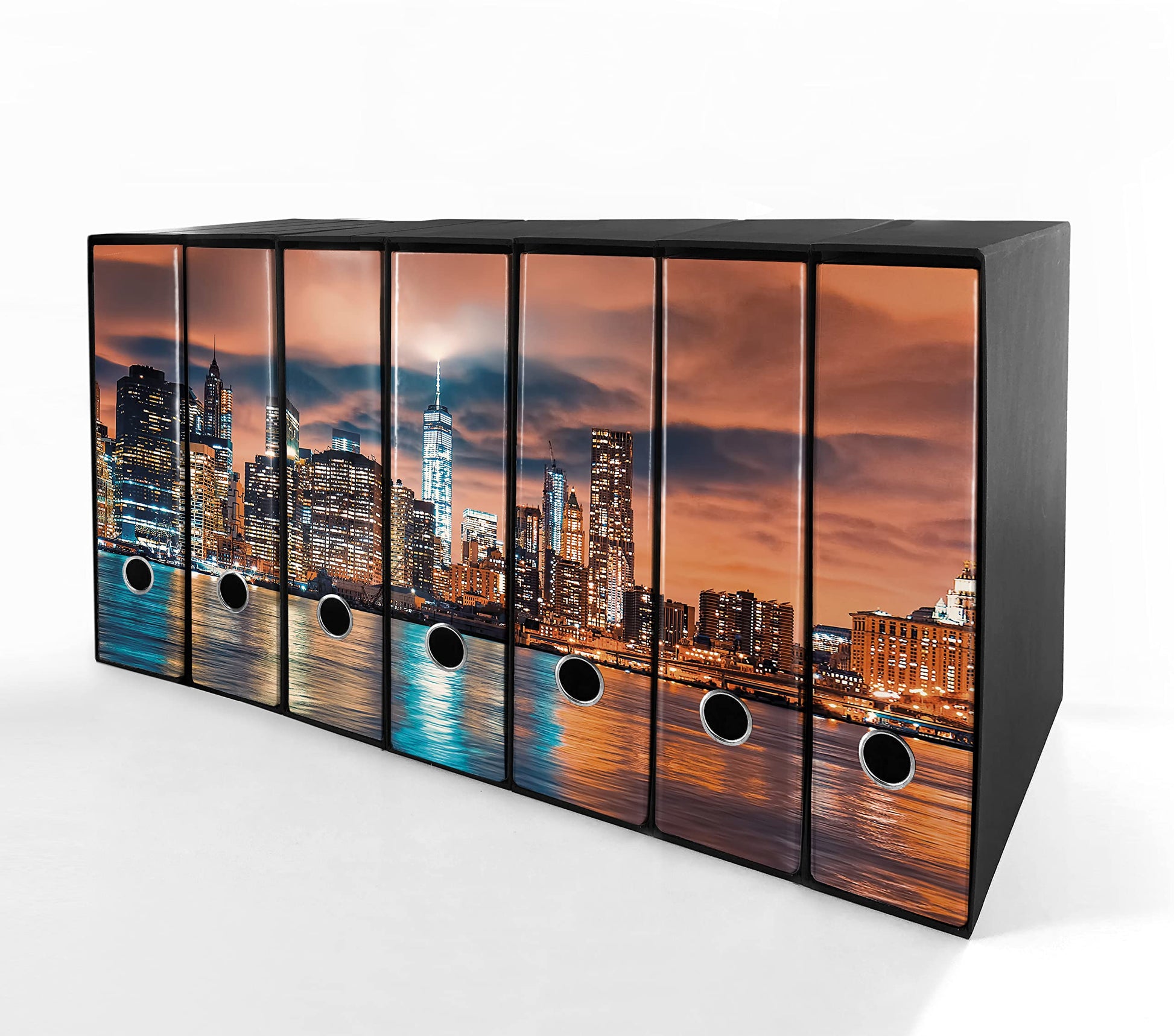 Set da 7 raccoglitori ad anelli NEW YORK - Faldoni SHAREPRINTING (H31 con 2 anelli)