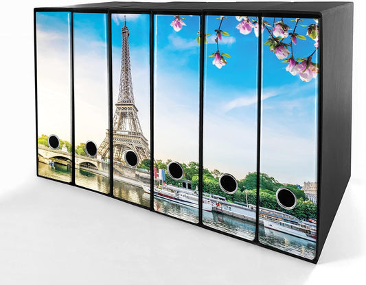 Set da 6 raccoglitori ad anelli PARIGI - Faldoni SHAREPRINTING (H31 con 2 anelli)