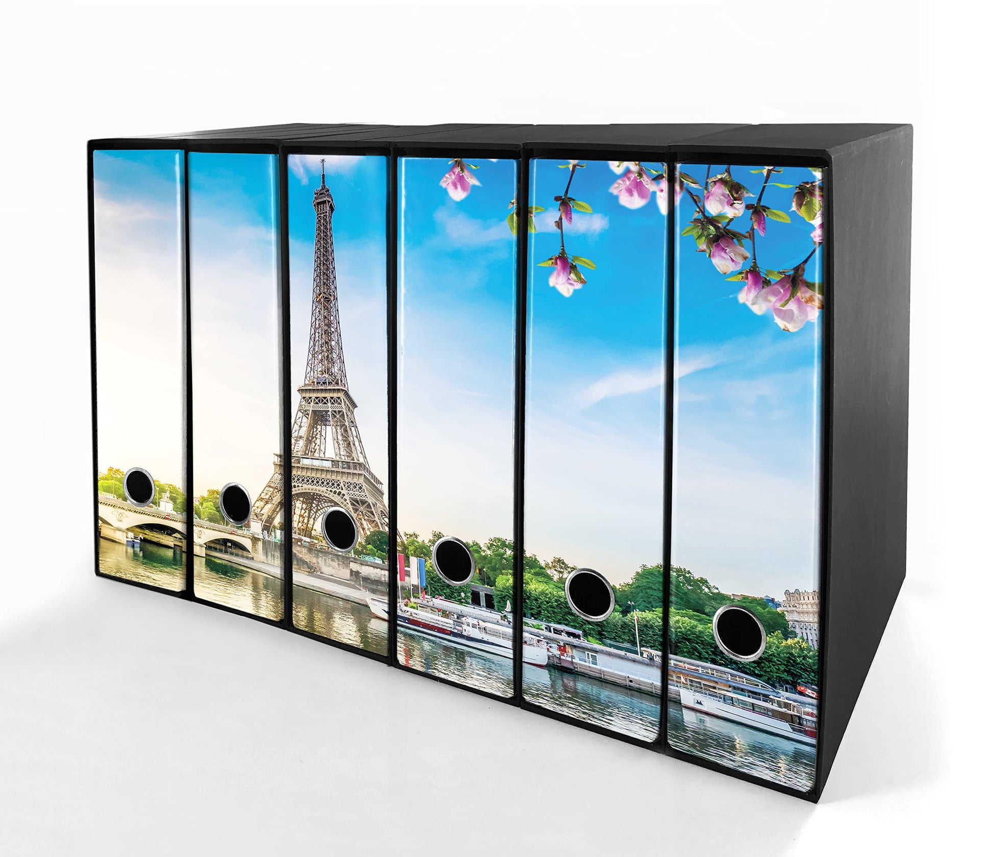 Set da 6 raccoglitori ad anelli PARIGI - Faldoni SHAREPRINTING (H31 con 2 anelli)