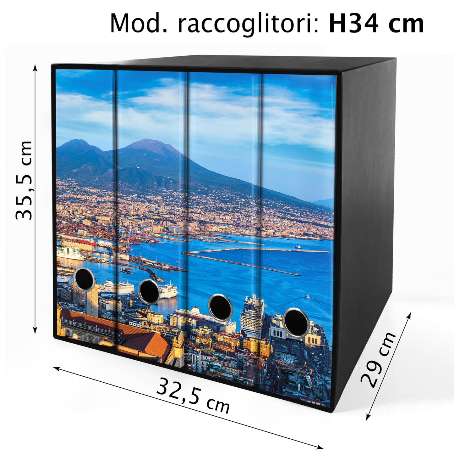 Set da 4 raccoglitori ad anelli GOLFO DI NAPOLI - Faldoni SHAREPRINTING