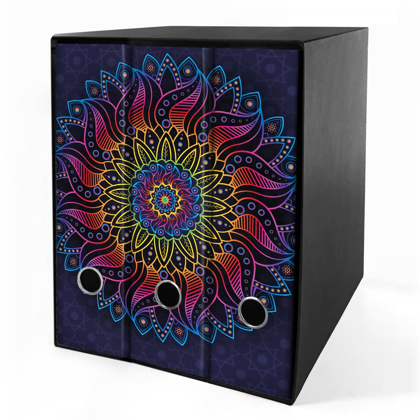 Set 3 raccoglitori ad anelli - MANDALA ARCOBALENO (H31 cm con 2 anelli)