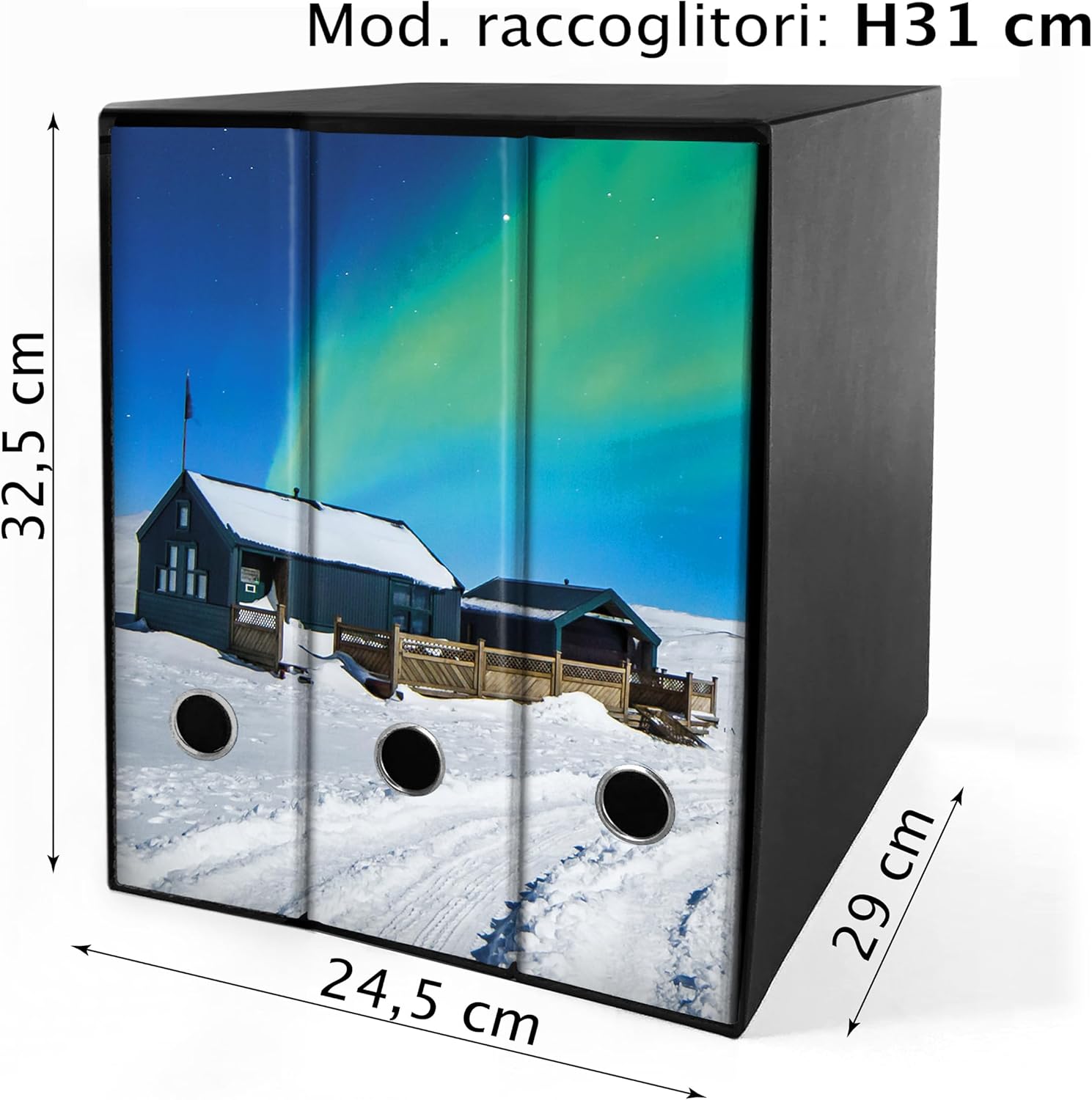 Set 3 raccoglitori ad anelli - AURORA (H31 cm con 2 anelli)