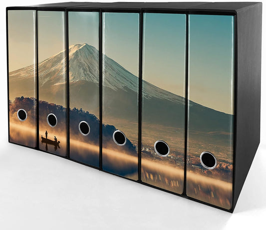Set da 6 raccoglitori ad anelli - MONTE FUJI (H31 cm con 2 anelli)
