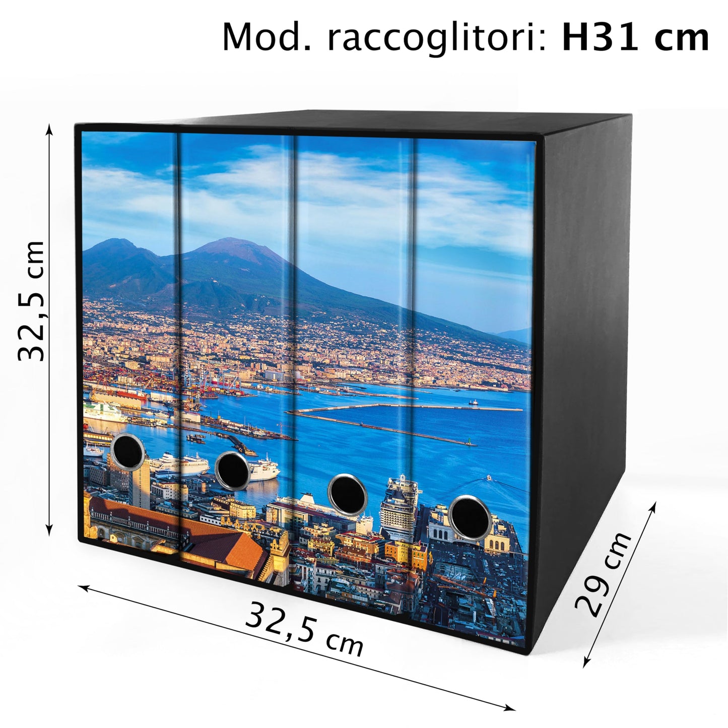 Set da 4 raccoglitori ad anelli GOLFO DI NAPOLI - Faldoni SHAREPRINTING
