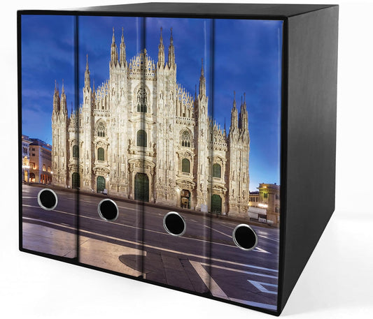 Set da 4 raccoglitori ad anelli DUOMO DI MILANO A COLORI - Faldoni SHAREPRINTING (H31 con 2 anelli)