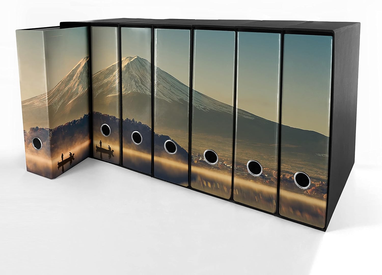 Set da 7 raccoglitori ad anelli MONTE FUJI - Faldoni SHAREPRINTING (H31 con 2 anelli)