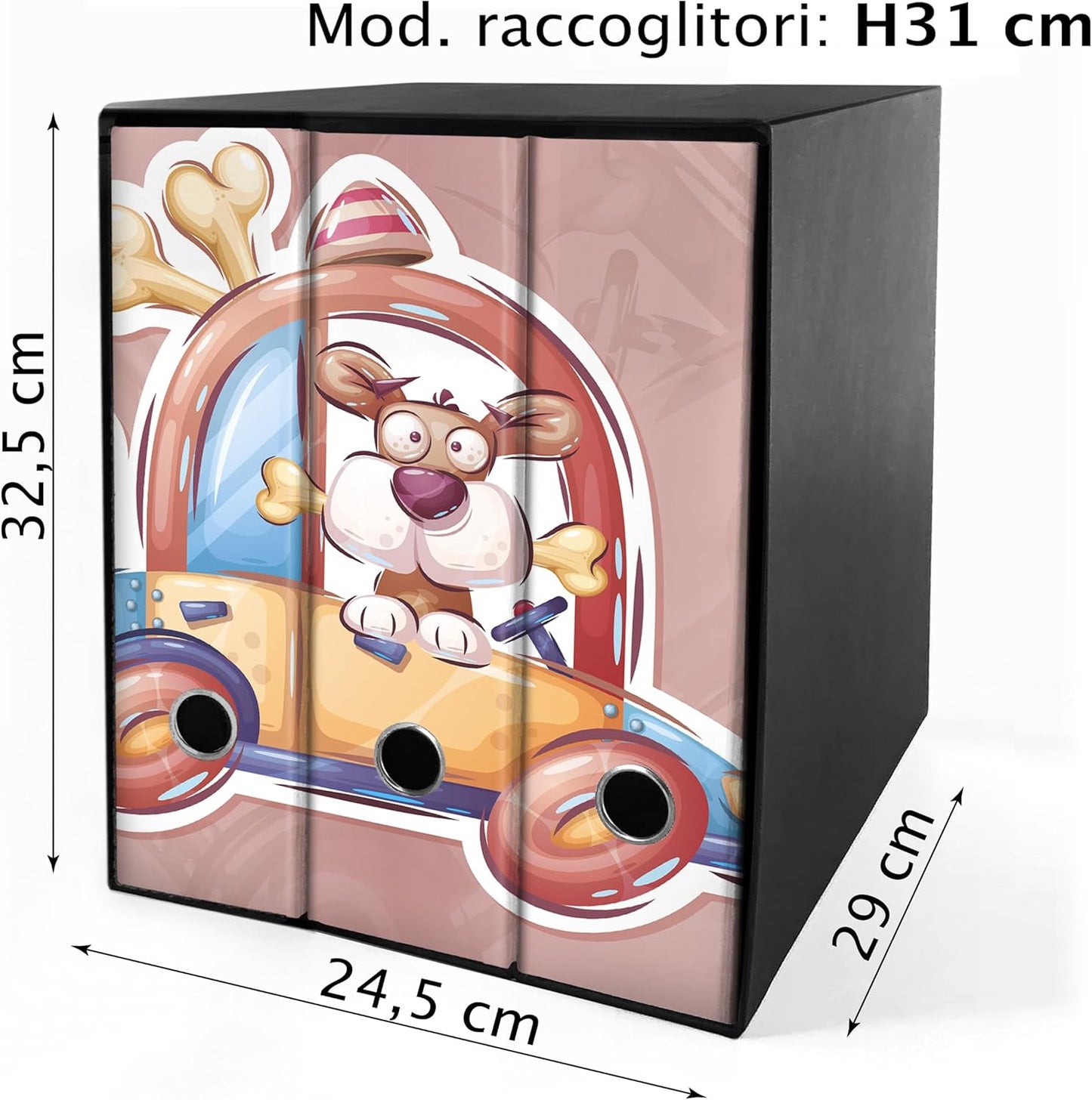 Set 3 raccoglitori ad anelli - FUFI (H31 cm con 2 anelli)