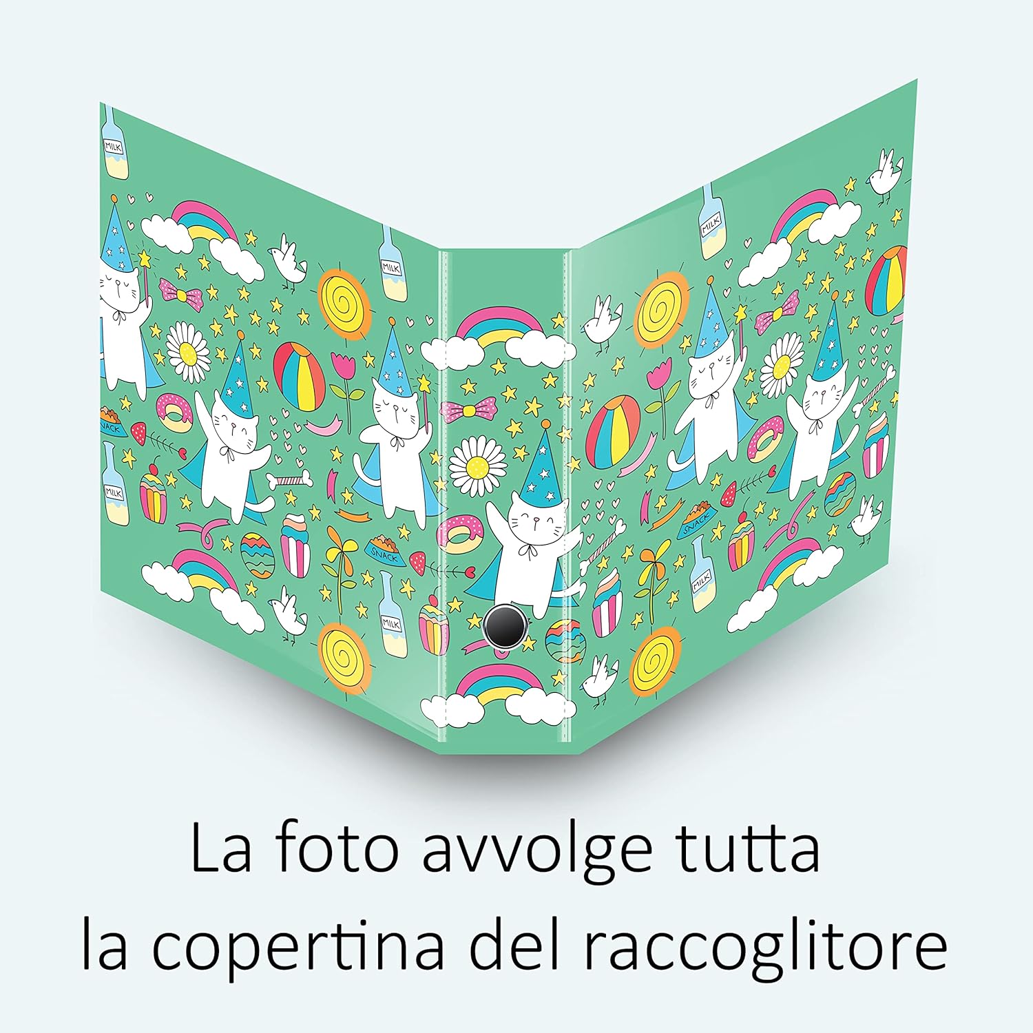 Set da 4 raccoglitori ad anelli - MAGO GATTO (H31 cm con 2 anelli)