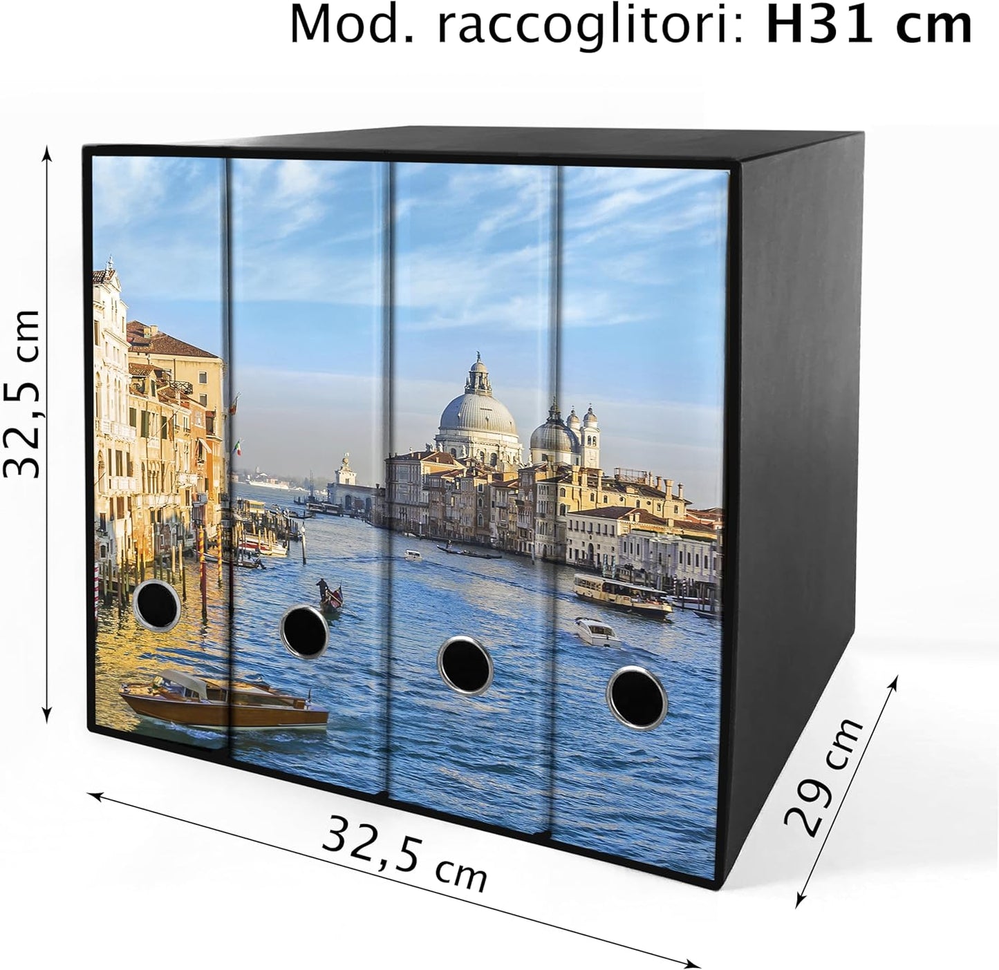 Set da 4 raccoglitori ad anelli VENEZIA, CANAL GRANDE - Faldoni SHAREPRINTING (H31 con 2 anelli)