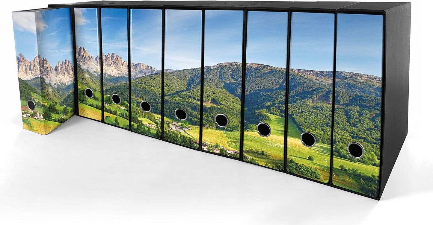 Set da 9 raccoglitori ad anelli SCENARIO ALPINO - Faldoni SHAREPRINTING (H31 con 2 anelli)