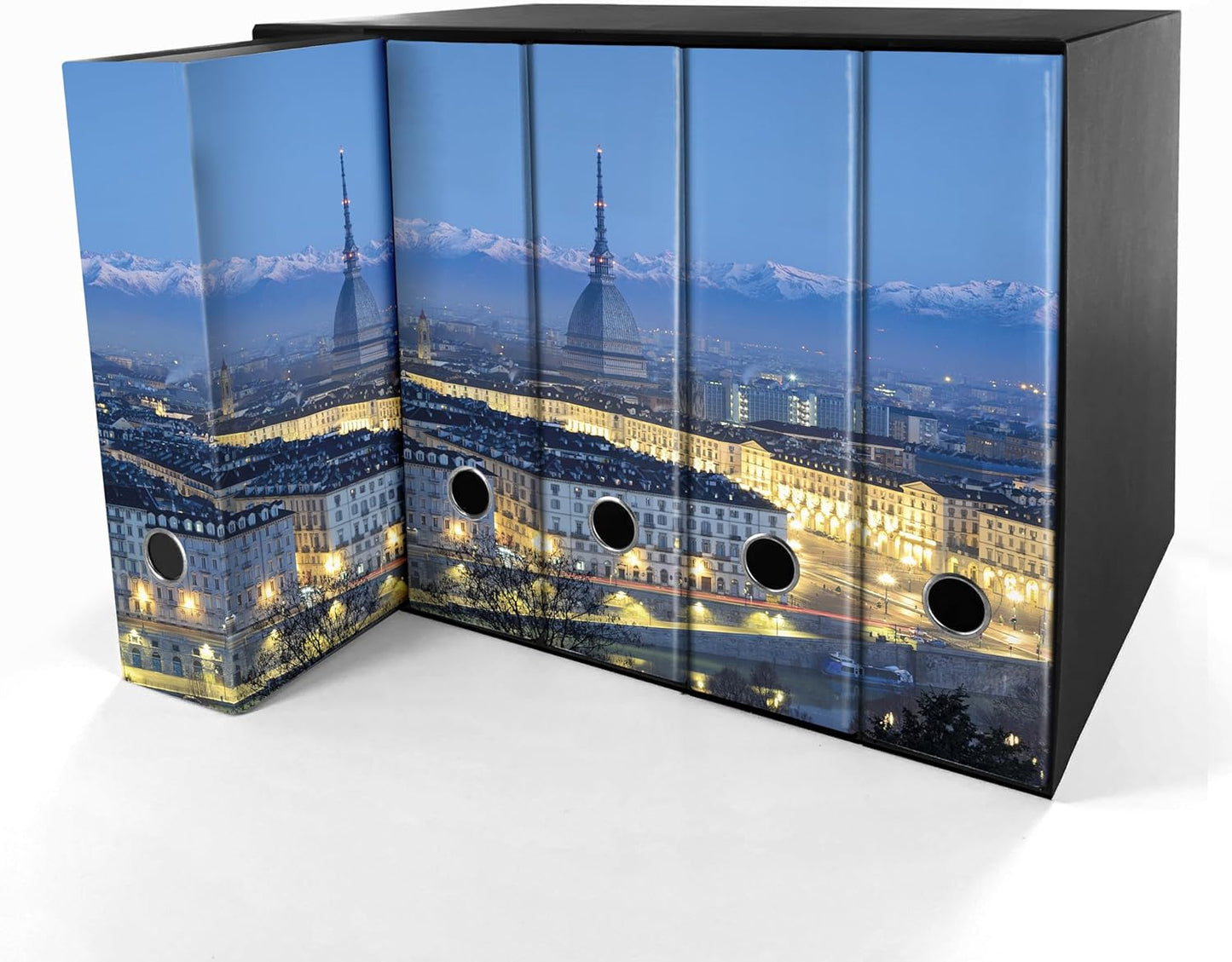 Set da 5 raccoglitori ad anelli TORINO - Faldoni SHAREPRINTING (H31 con 2 anelli)