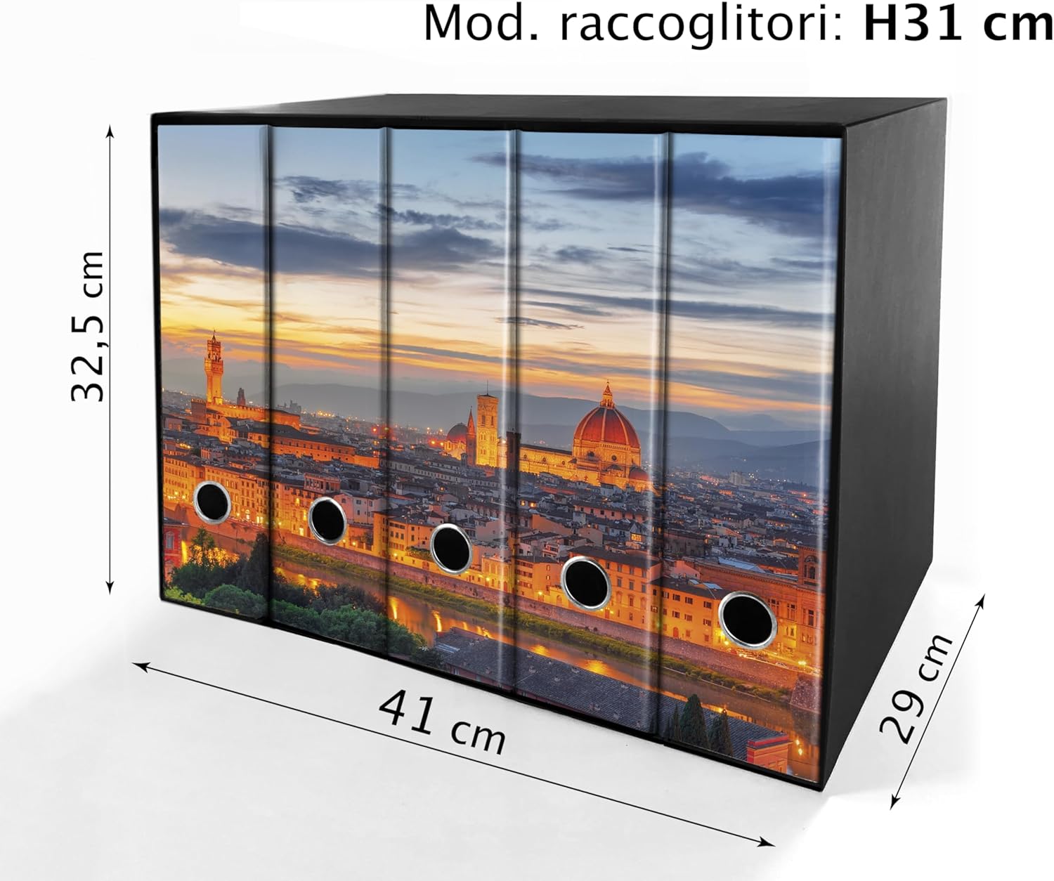 Set da 5 raccoglitori ad anelli FIRENZE - Faldoni SHAREPRINTING (H31 con 2 anelli)