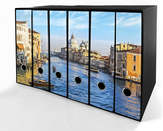 Set da 6 raccoglitori ad anelli VENEZIA, CANAL GRANDE - Faldoni SHAREPRINTING (H31 con 2 anelli)