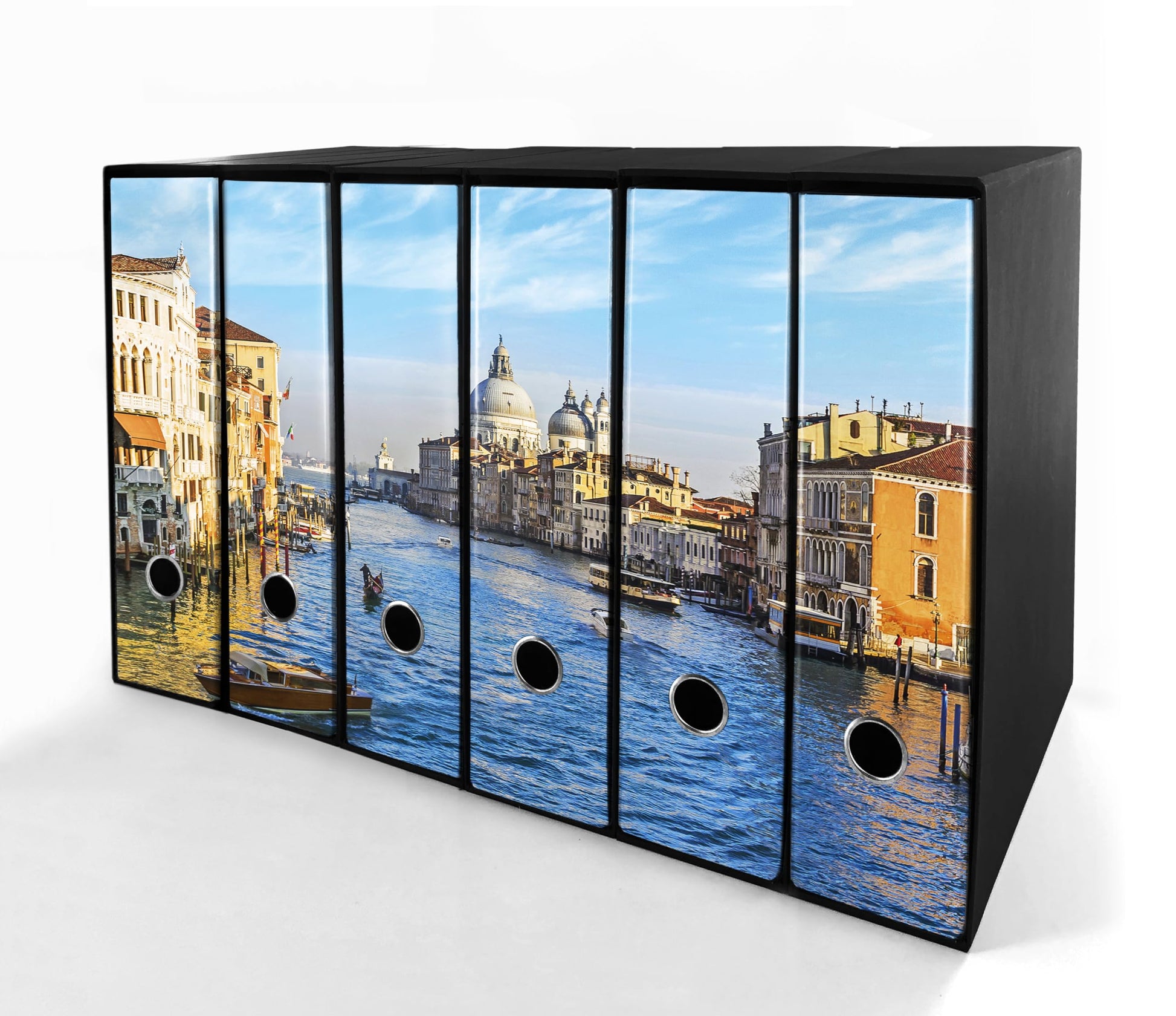 Set da 6 raccoglitori ad anelli VENEZIA, CANAL GRANDE - Faldoni SHAREPRINTING (H31 con 2 anelli)