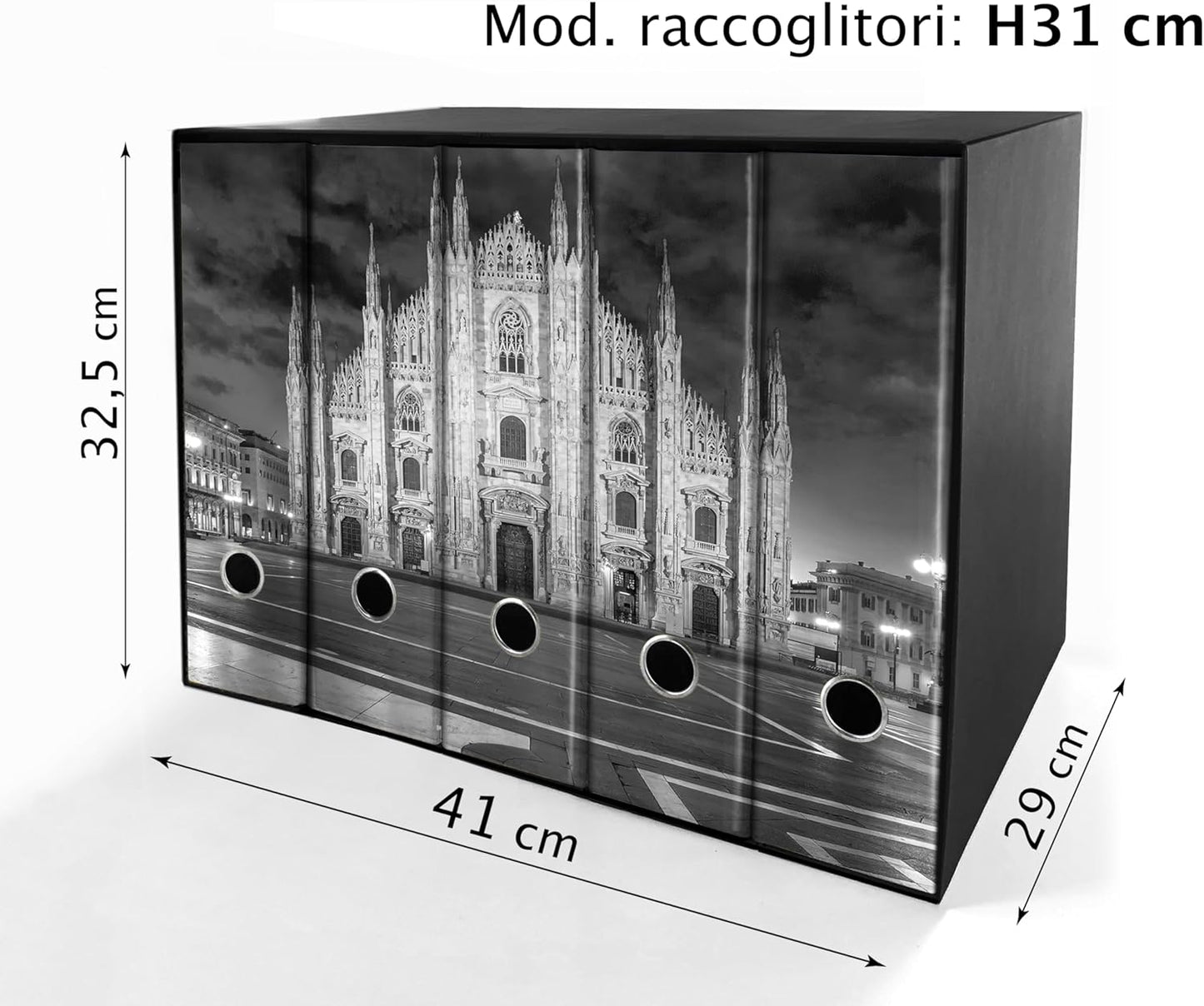 Set da 5 raccoglitori ad anelli - Duomo di MIlano (H31 cm con 2 anelli)