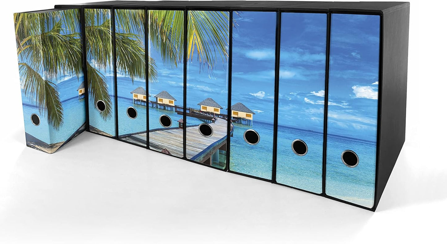 Set da 8 raccoglitori ad anelli MALDIVE - Faldoni SHAREPRINTING (H31 con 2 anelli)