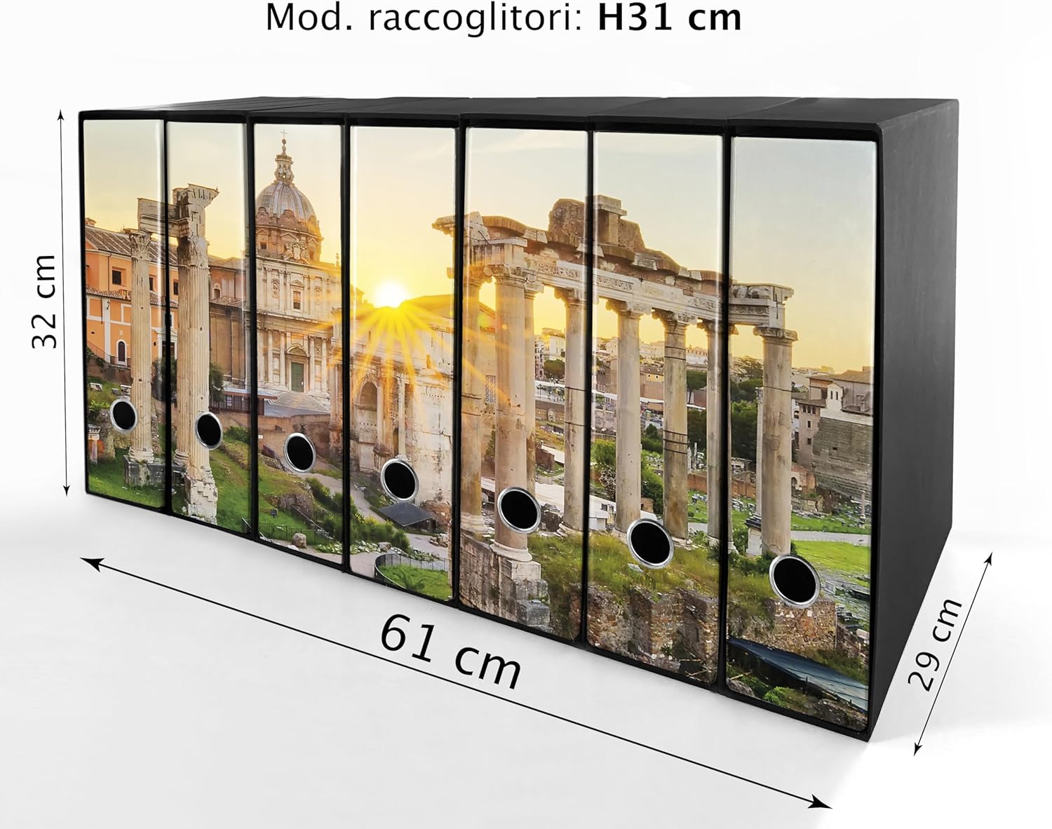 Set da 7 raccoglitori ad anelli ROMA ANTICA - Faldoni SHAREPRINTING (H31 con 2 anelli)