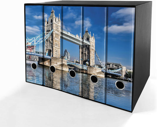 Set da 5 raccoglitori ad anelli - LONDRA (H31 cm con 2 anelli)
