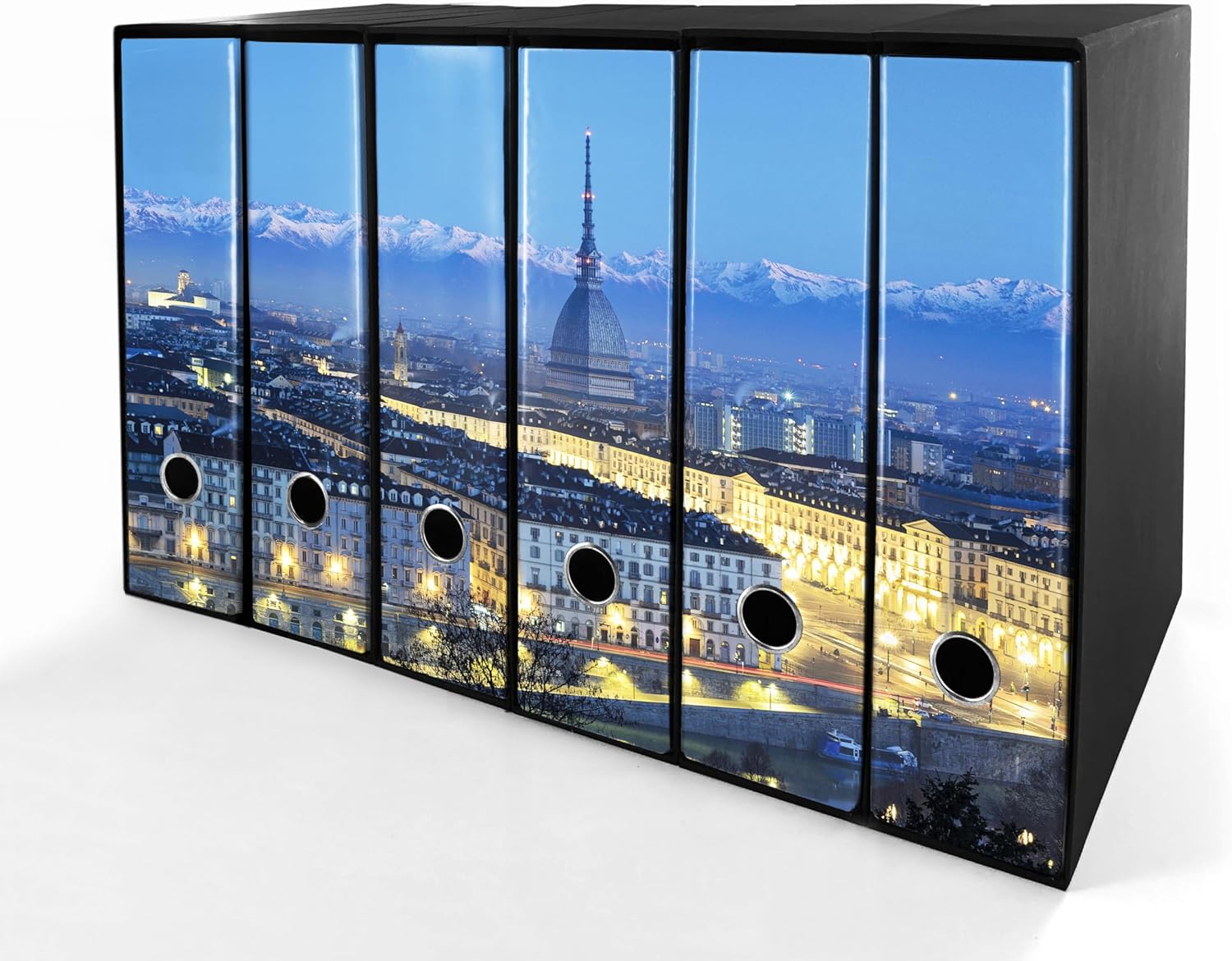 Set da 6 raccoglitori ad anelli TORINO - Faldoni SHAREPRINTING (H31 con 2 anelli)