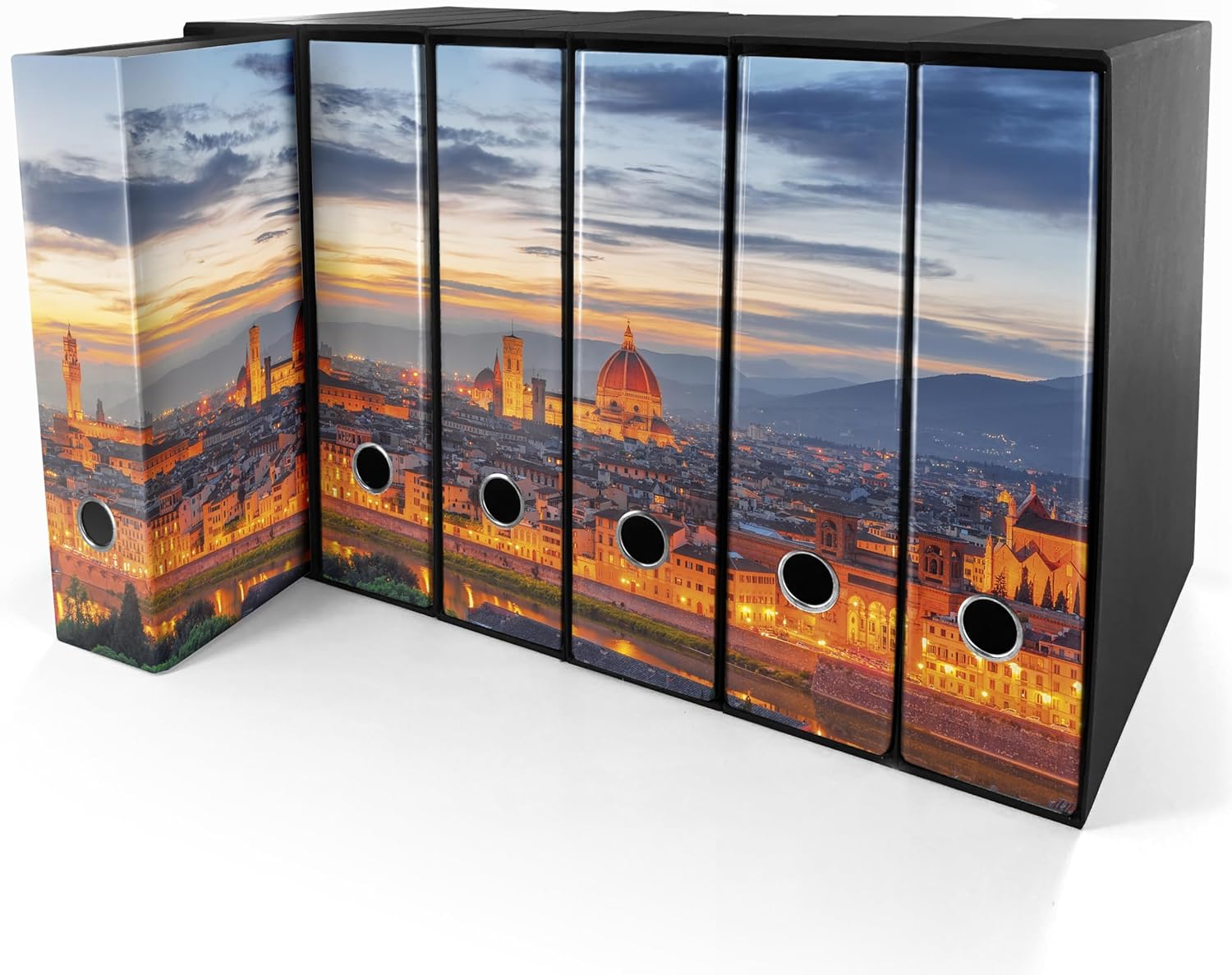 Set da 6 raccoglitori ad anelli FIRENZE - Faldoni SHAREPRINTING (H31 con 2 anelli)