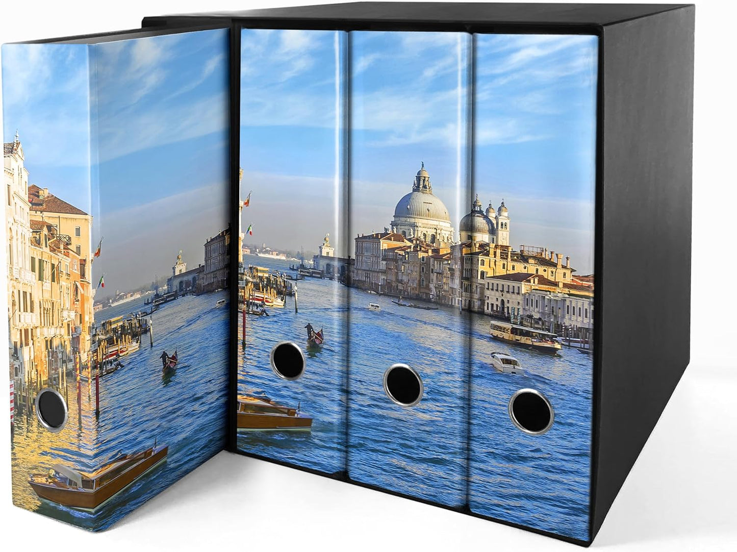 Set da 4 raccoglitori ad anelli VENEZIA, CANAL GRANDE - Faldoni SHAREPRINTING (H31 con 2 anelli)