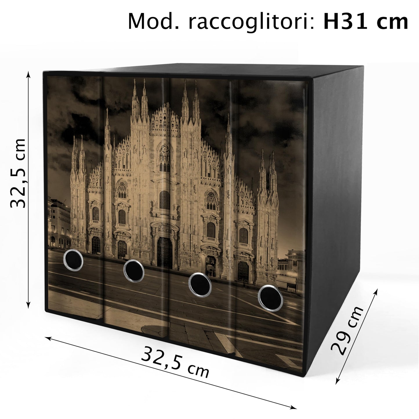 Raccoglitori ad anelli Avana DUOMO DI MILANO - Set da 4 raccoglitori - SHAREPRINTING Faldoni