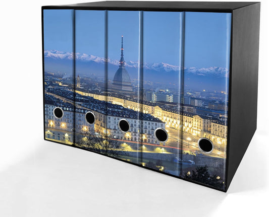 Set da 5 raccoglitori ad anelli TORINO - Faldoni SHAREPRINTING (H31 con 2 anelli)