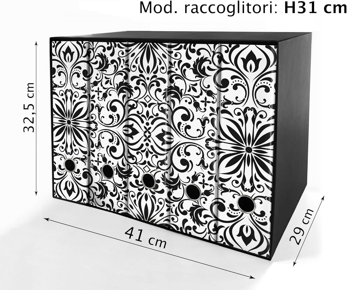 Set da 5 raccoglitori ad anelli - DAMASCO (H31 cm con 2 anelli)