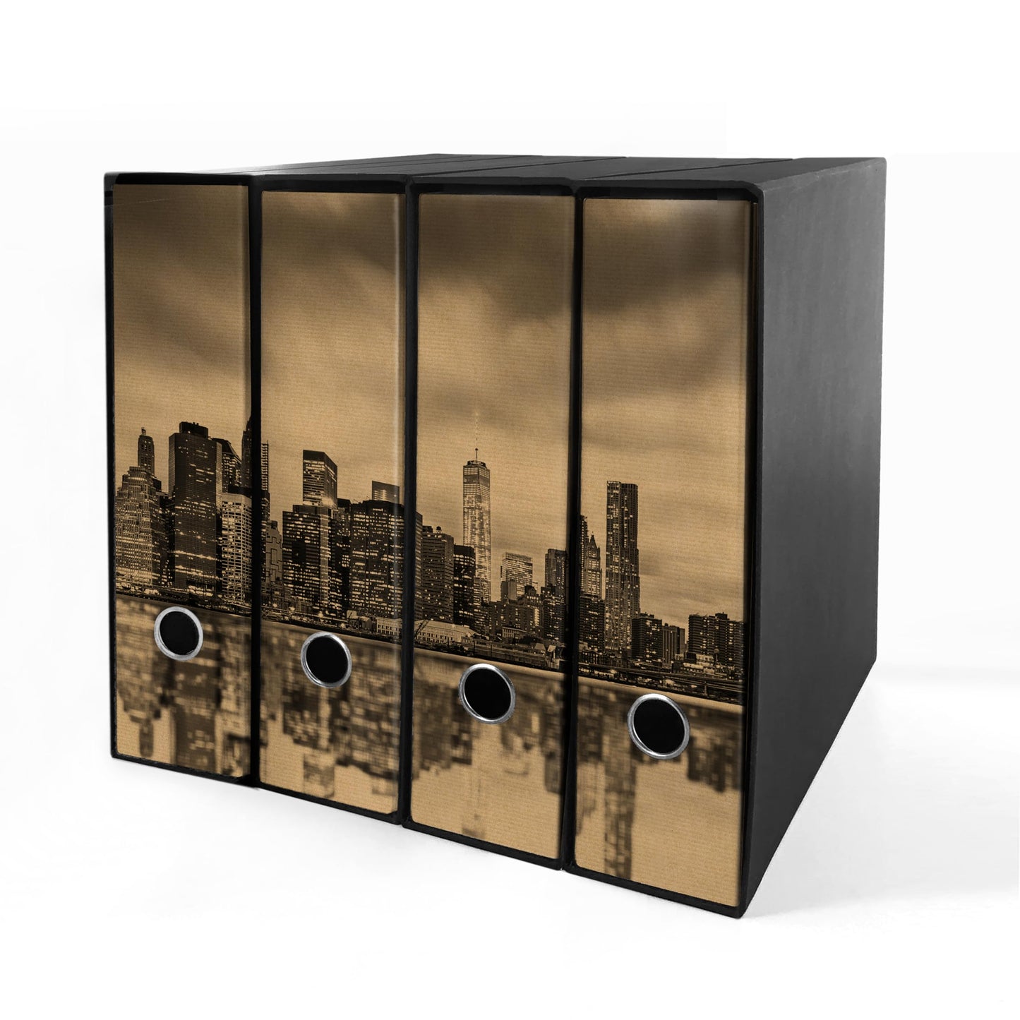Raccoglitori ad anelli Avana NEW YORK - Set da 4 raccoglitori - SHAREPRINTING Faldoni