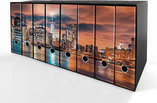 Set da 8 raccoglitori ad anelli NEW YORK - Faldoni SHAREPRINTING (H31 con 2 anelli)