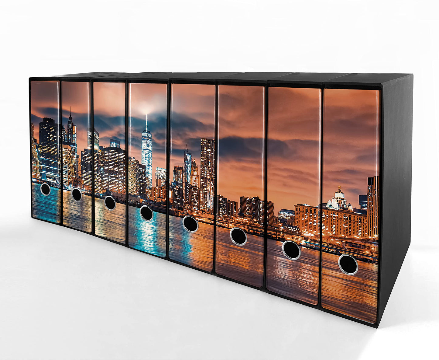 Set da 8 raccoglitori ad anelli NEW YORK - Faldoni SHAREPRINTING (H31 con 2 anelli)